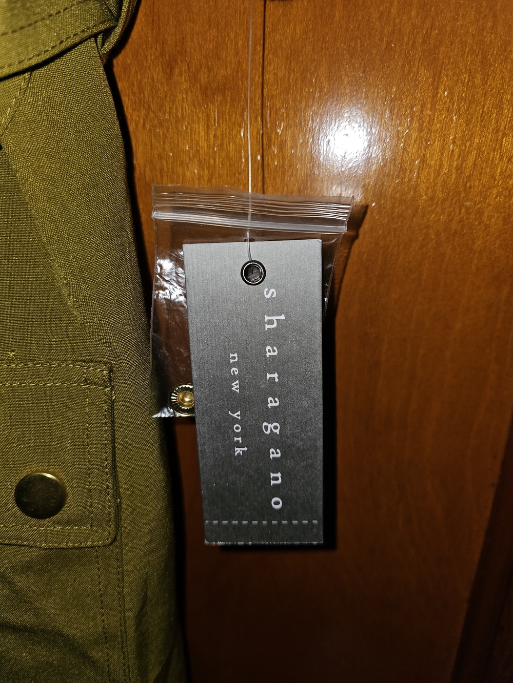 Sharagano Olive Utility Zip-Front Belted Shirt Dress 12 NWT - Picture 4 of 9